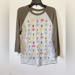 Disney Mad Hatter Tea Party Baseball Shirt SZ S